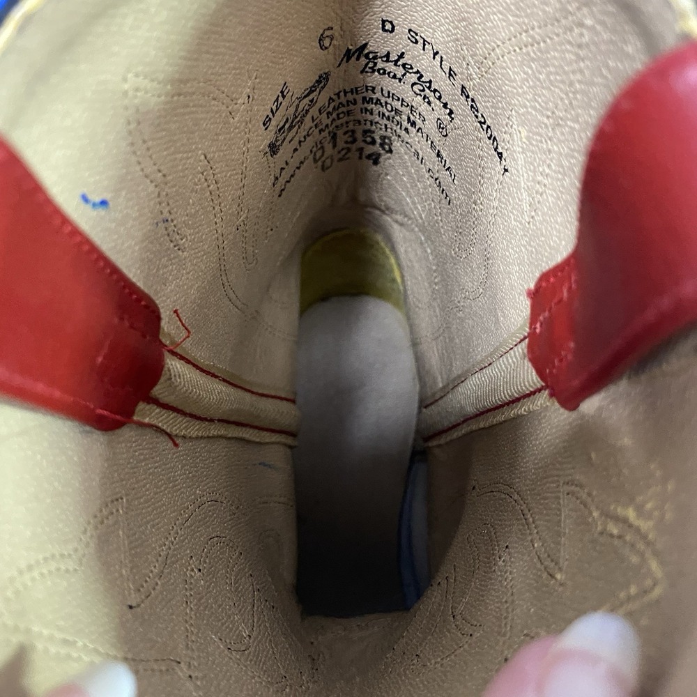 Masterson Women's Original Western Leather Cowgirl Boots Cowgirl 4th Of July 7.5 - Picture 12 of 13